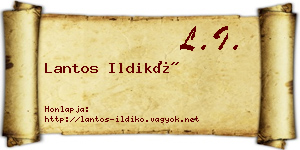 Lantos Ildikó névjegykártya